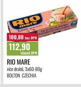 RIO MARE více druhů, 3x60-80g 