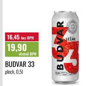 BUDVAR 33 plech, 0,51 