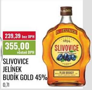 SLIVOVICE JELÍNEK BUDÍK GOLD 45% 0,71 