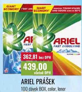 ARIEL PRÁŠEK 100 dávek BOX, color, lenor 