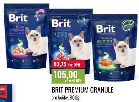 BRIT PREMIUM GRANULE pro kočky, 800g 