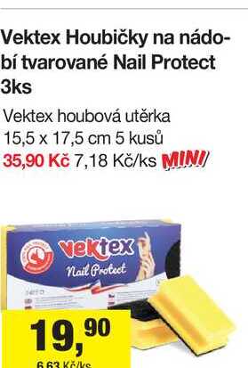 Vektex Houbičky na nádobí tvarované Nail Protect 3 ks