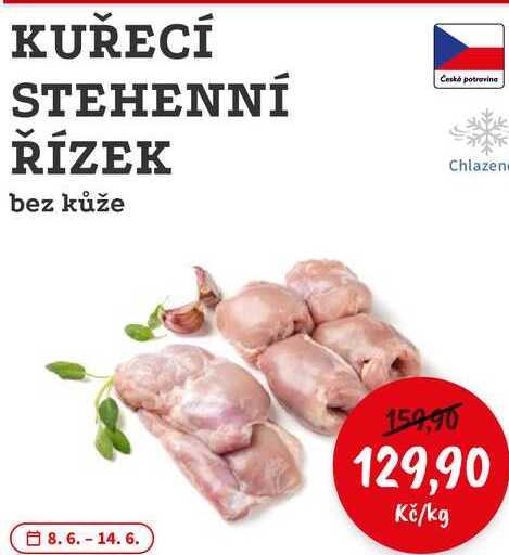 KUŘECÍ STEHENNÍ ŘÍZEK bez kůže 1kg