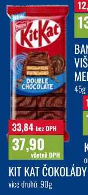 KIT KAT ČOKOLÁDY více druhů. 90g 