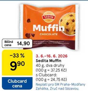 Sedita Muffin, 40 g, dva druhy 