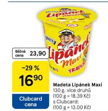 Madeta Lipánek Maxi, 130 g, více druhů