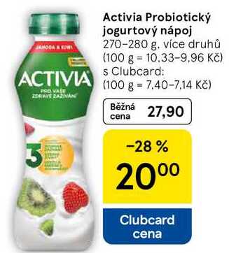 Activia Probiotický jogurtový nápoj, 270-280 g