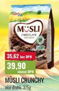 MUSLI CRUNCHY více druhů, 375g 