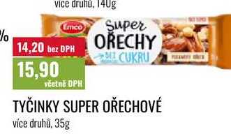 TYČINKY SUPER OŘECHOVÉ více druhů, 35g 