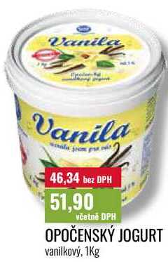 OPOČENSKÝ JOGURT vanilkový, 1Kg 
