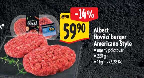 Albert Hovězí burger Americano Style 220 g