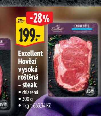 Excellent Hovězí vysoká roštěná - steak 300 g