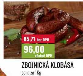 ZBOJNICKÁ KLOBÁSA cena za 1Kg 