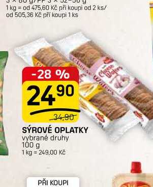SÝROVÉ OPLATKY vybrané druhy 100 g
