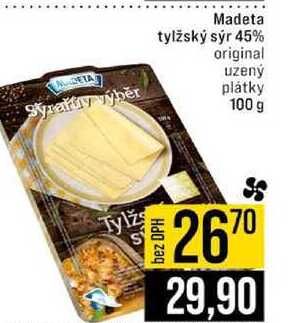 Madeta tylžský sýr 45% original uzený plátky 100 g 