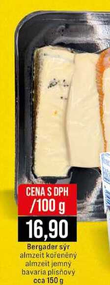 Bergader sýr almzeit kořeněný almzeit jemný bavaria plísňový cca 150 g 100g