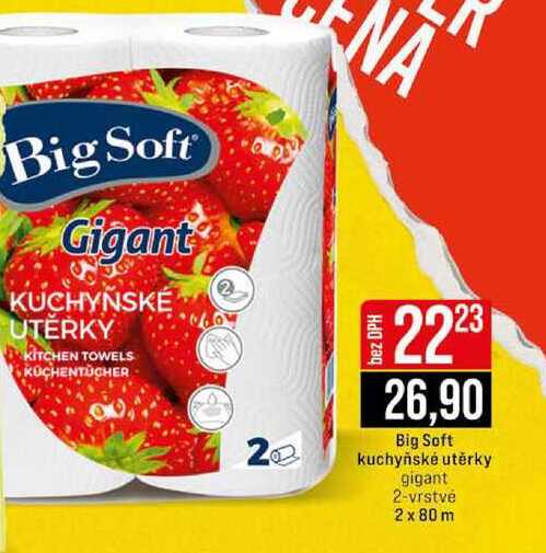 Big Soft kuchyňské utěrky gigant 2-vrstvé 2 x 80 m