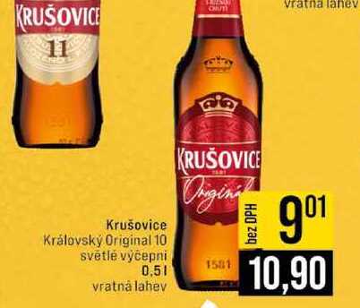 Krušovice Královský Original 10 světlé výčepni 0,5l
