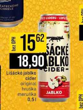 Lišácké jablko cider original hruška meruňka 0.5l