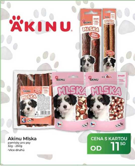 Akinu Mlska pamlsky pro psy 329-250g