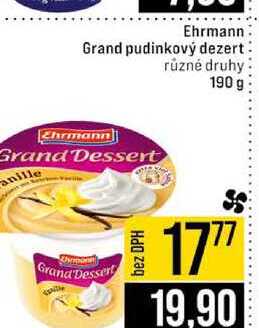 Ehrmann Grand pudinkový dezert různé druhy 190 g