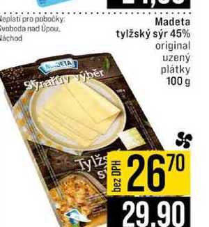 Madeta tylžský sýr 45% original uzený plátky 100 g