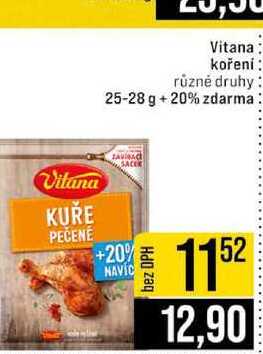 Vitana koření: různé druhy 25-28 g +20% zdarma