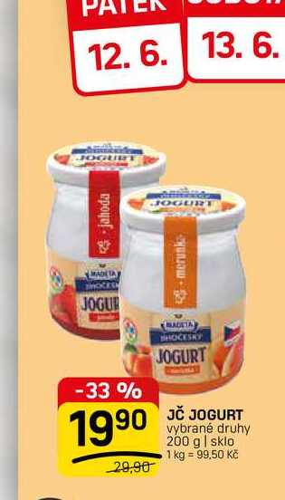 JČ JOGURT vybrané druhy 200 g