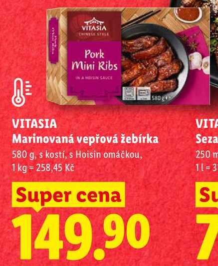 VITASIA Marinovaná vepřová žebírka, 580 g