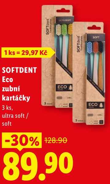 SOFTDENT Eco zubní kartáčky, 3 ks