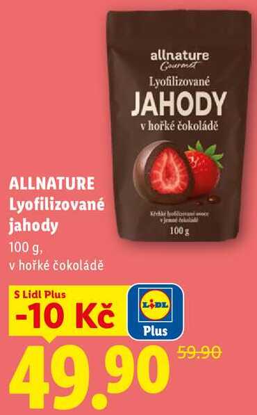 ALLNATURE Lyofilizované jahody, 100 g