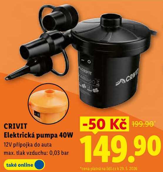CRIVIT Elektrická pumpa 40W