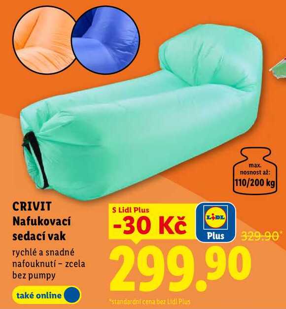 CRIVIT Nafukovací sedací vak 