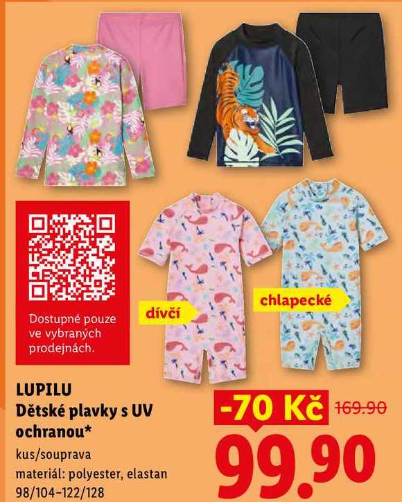 LUPILU Dětské plavky s UV ochranou
