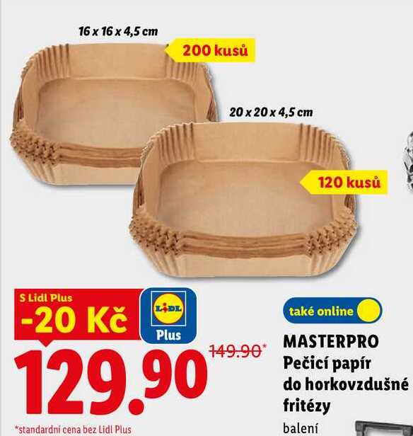 MASTERPRO Pečicí papír do horkovzdušné fritézy 
