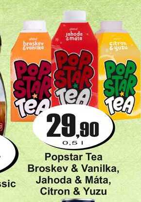 Popstar Tea Broskev & Vanilka, Jahoda & Máta, Citron & Yuzu
