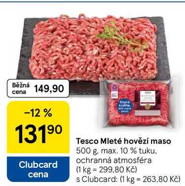 Tesco Mleté hovězí maso, 500 g
