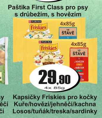 Kapsičky Friskies pro kočky Kuře/hovězí/jehněčí/kachna Losos/tuňák/treska/sardinky 