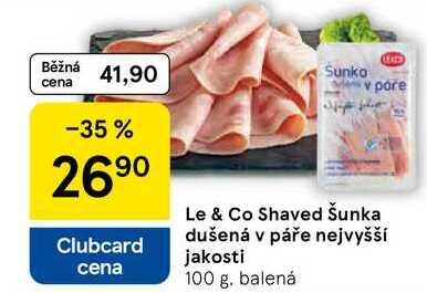 Le & Co Shaved Šunka dušená v páře nejvyšší jakosti, 100 g