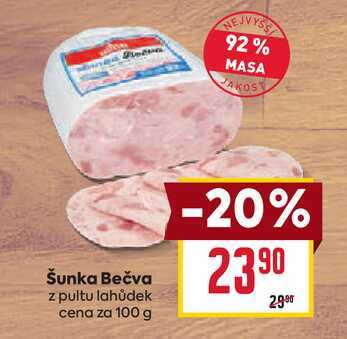 Šunka Bečva z pultu lahůdek cena za 100 g