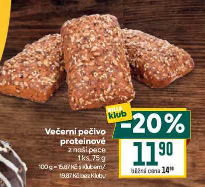 Večerní pečivo proteinové z naší pece 1ks, 75 g