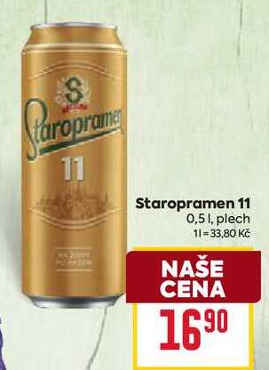 Staropramen 11 0,51, plech 