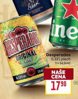 Desperados 0,33l, plech