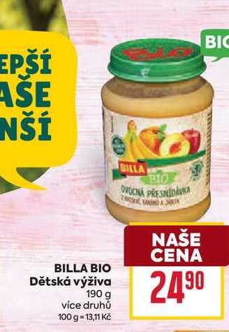 BILLA BIO Dětská výživa 190 g 