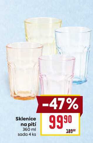 Sklenice na pití 360 ml sada 4 ks