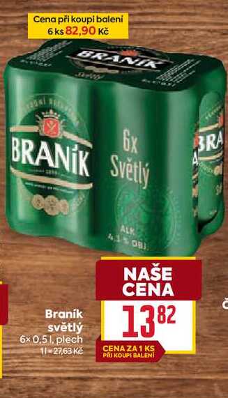 Braník světlý 6x 0,51, plech