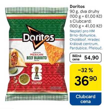 Doritos, 90 g. dva druhy
