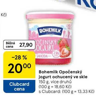 Bohemilk Opočenský jogurt ochucený ve skle, 150 g
