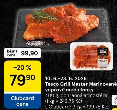 Tesco Grill Master Marinované vepřové medailonky, 400 g