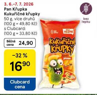 Pan Křupka Kukuřičné křupky, 50 g, více druhů